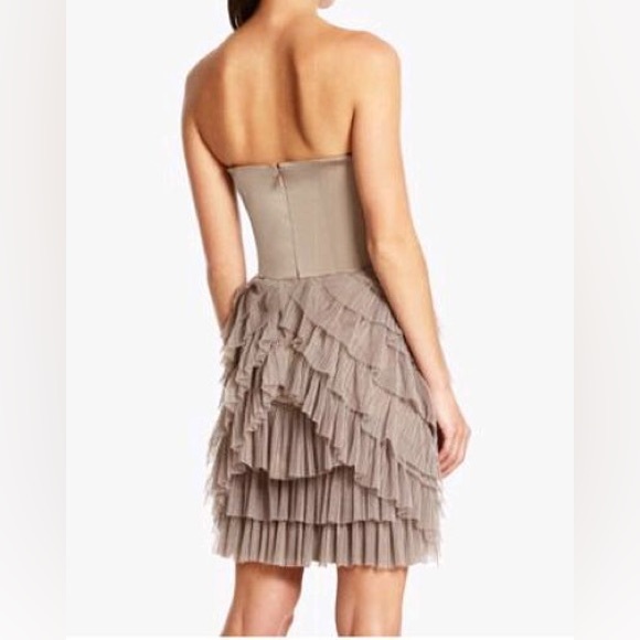 Vtg homecoming BCBG MAXAZRIA Hazelnut Beige Taupe "JACQUIER"  TULLE DRESS - Picture 3 of 7